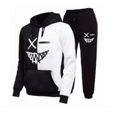 Black & White Trendy Printed Tracksuit For Men