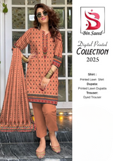 ✨ Bin Saeed ✨3 Piece Digital Printed Lawn Unstitched Suit New Collection 2025 For Womens