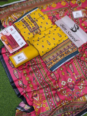 ✨ Bin Saeed ✨3 Piece Digital Printed Lawn Unstitched Suit New Collection 2025 For Womens